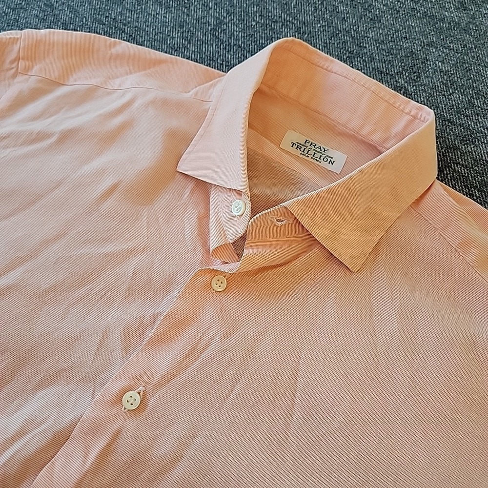 Fray Trillion Palm Beach Shirt Men's XL Orange Long Sleeve Button Up Size V